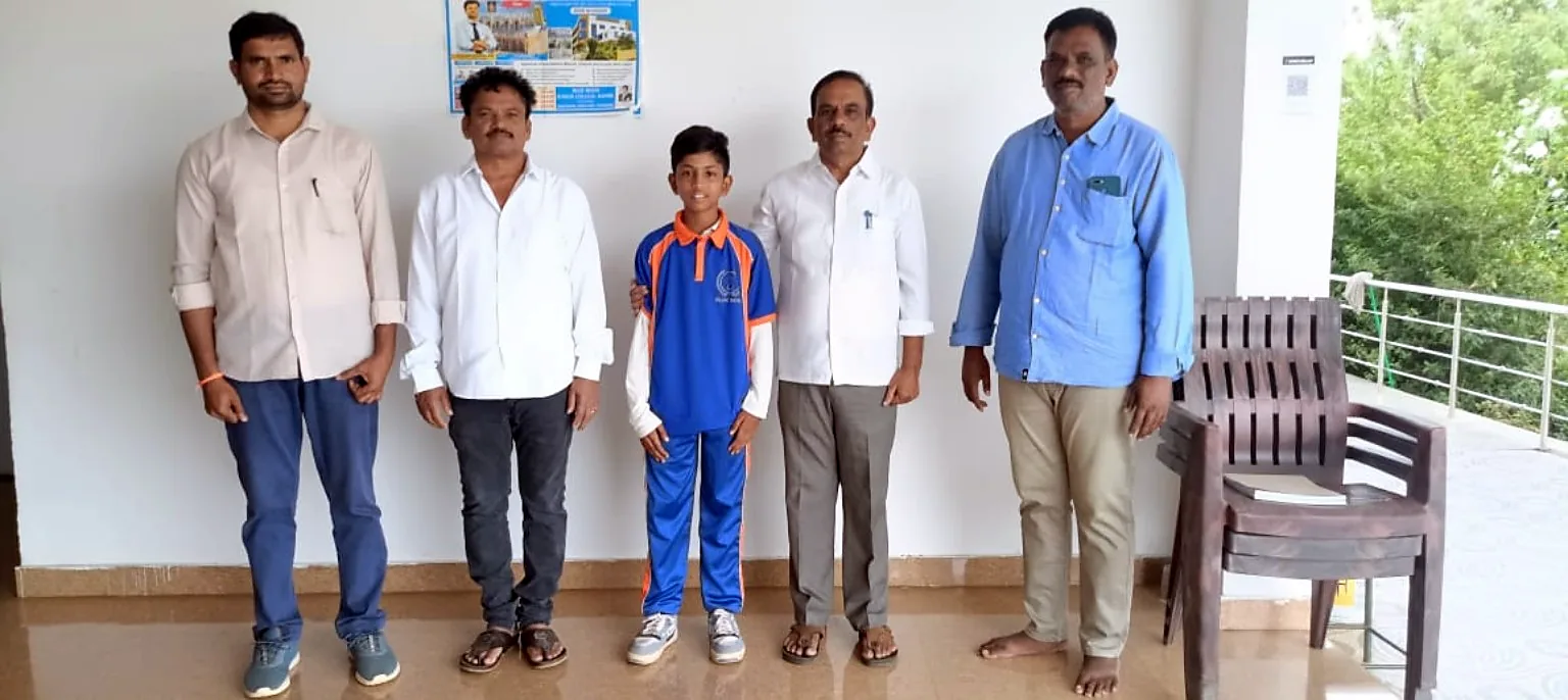 Blue Moon student in sports uniform for District SGF School Level Cricket
