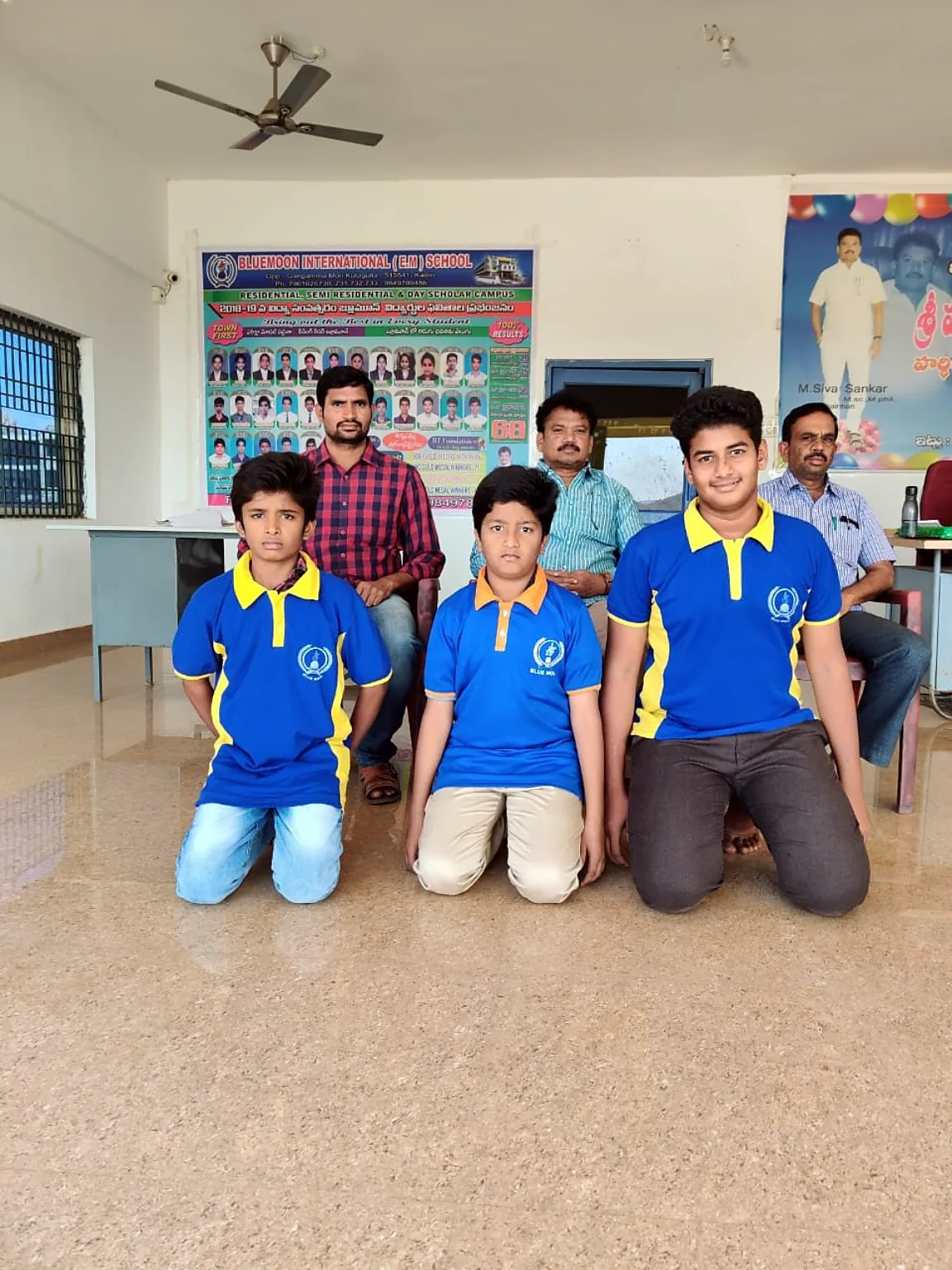 Blue Moon students in sports uniform for State Level Throw Ball participation
